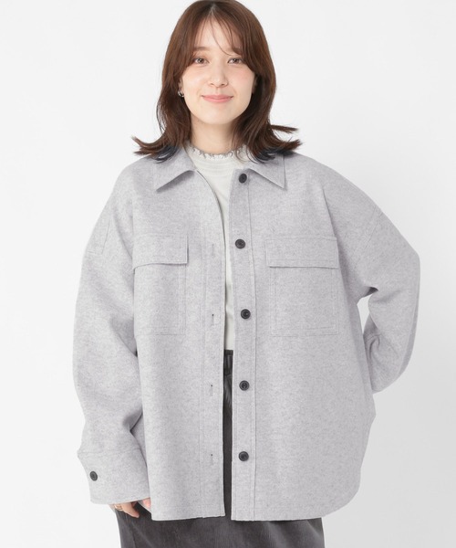セール】ウールライクニットシャツジャケット（その他アウター