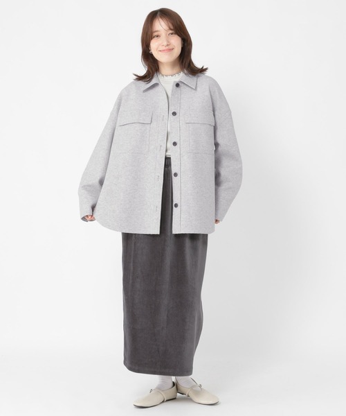 セール】ウールライクニットシャツジャケット（その他アウター