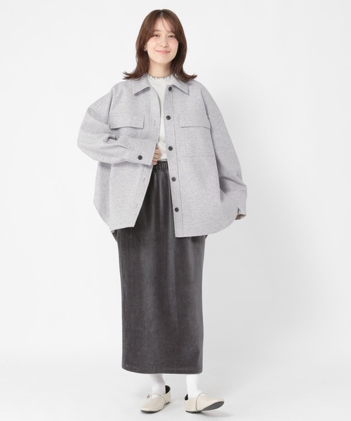 セール】ウールライクニットシャツジャケット（その他アウター