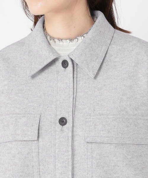 studio CLIP（スタディオクリップ）の「ウールライクニットシャツジャケット（その他アウター・レディース・ライトグレー/アイボリー・FREE）」の6枚目の写真