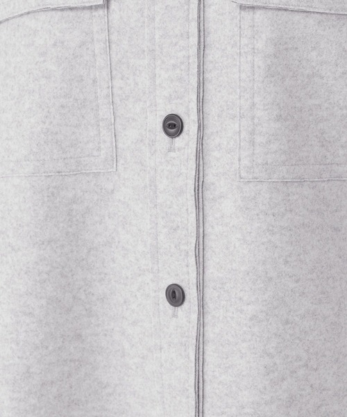 studio CLIP（スタディオクリップ）の「ウールライクニットシャツジャケット（その他アウター・レディース・ライトグレー/アイボリー・FREE）」の10枚目の写真