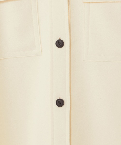 studio CLIP（スタディオクリップ）の「ウールライクニットシャツジャケット（その他アウター・レディース・ライトグレー/アイボリー・FREE）」の12枚目の写真