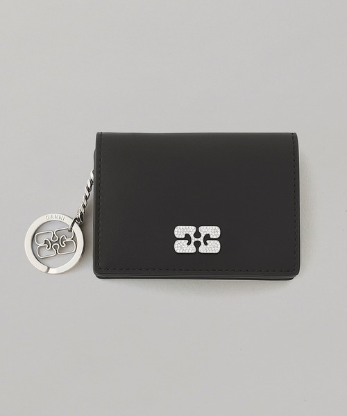 Ganni Bou Flap Card Holder Strass A6395