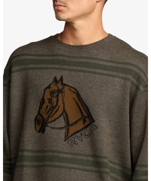 RVCA(ルーカ)の「RVCA メンズ KSL CREW SWEATER セーター 【2025年秋冬モデル】 @autumn/ルーカ馬柄ニット・セーター(ニット/セーター・メンズ・マルチ・SMALL/MEDIUM/LARGE/X-LARGE)」の5枚目の写真