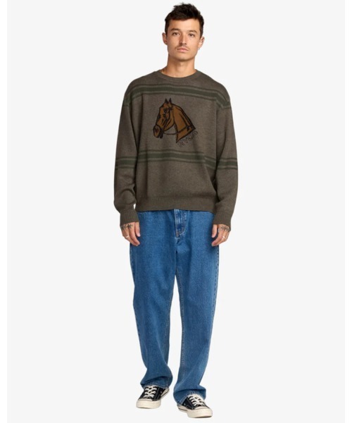 RVCA(ルーカ)の「RVCA メンズ KSL CREW SWEATER セーター 【2025年秋冬モデル】 @autumn/ルーカ馬柄ニット・セーター(ニット/セーター・メンズ・マルチ・SMALL/MEDIUM/LARGE/X-LARGE)」の6枚目の写真