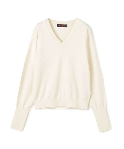 コットンカシミヤストレット Vネックプルオーバー（ニット/セーター