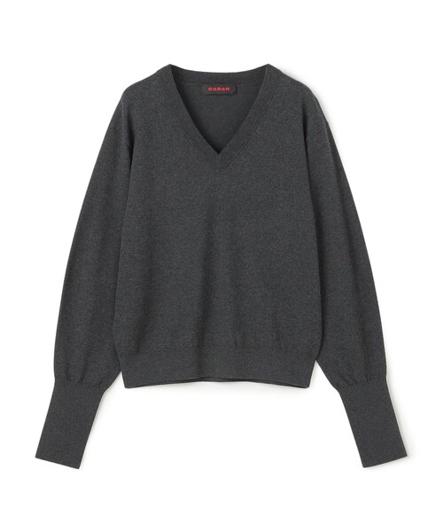 コットンカシミヤストレット Vネックプルオーバー（ニット/セーター