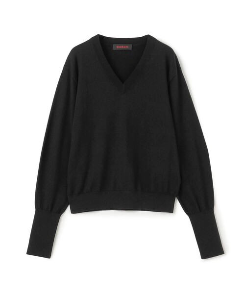 caban(キャバン)の「コットンカシミヤストレット Vネックプルオーバー(ニット/セーター・レディース・チャコールグレー/ブラック/ライトベージュ/イエロー/ベージュ/ボルドー・FREE)」の2枚目の写真