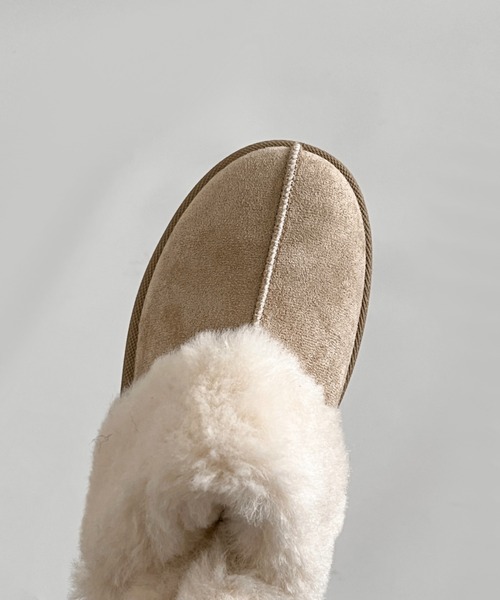 Shoes in Closet（シューズインクローゼット）の「軽量厚底 2WAY ファーベルト付 ボア ムートン サボ スリッポン 6495（スリッポン・レディース・ダークブラウン/ブラック/ライトベージュ/ブラウン系その他・S/M/L/LL）」の20枚目の写真