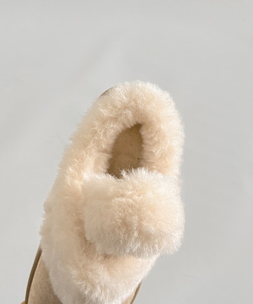 Shoes in Closet（シューズインクローゼット）の「軽量厚底 2WAY ファーベルト付 ボア ムートン サボ スリッポン 6495（スリッポン・レディース・ダークブラウン/ブラック/ライトベージュ/ブラウン系その他・S/M/L/LL）」の21枚目の写真