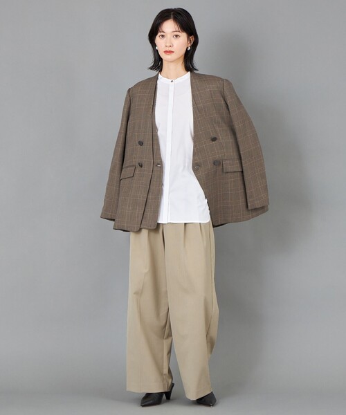 CAST:(キャストコロン)の「【CAST COLON】ツータックウールイージーパンツ(その他パンツ・レディース・ベージュ/ネイビー・S/M)」の6枚目の写真