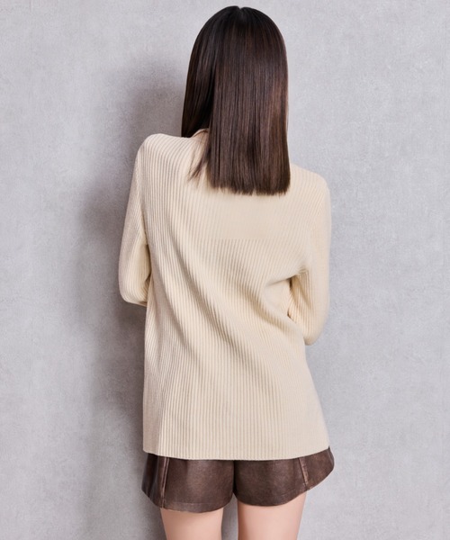 GYDA（ジェイダ）の「ZOZO限定！！リブPOLOニットトップス（ニット/セーター・レディース・アイボリー/レッド/グレー/ブラック・FREE）」の7枚目の写真