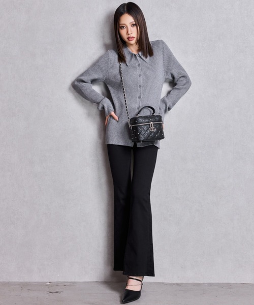 GYDA（ジェイダ）の「ZOZO限定！！リブPOLOニットトップス（ニット/セーター・レディース・アイボリー/レッド/グレー/ブラック・FREE）」の14枚目の写真