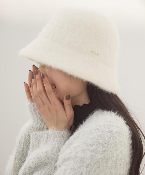 grove（グローブ）の「シャギーハット（ハット・レディース・アイボリー/グレー/ブラック・00）」の4枚目の写真