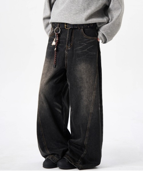 NEW GENTLEMAN（ニュージェントルマン）の「モンスーンデニム ワイドバギー バルーン バレル パンツ（デニムパンツ・メンズ・ブラック・S/M/L）」の14枚目の写真