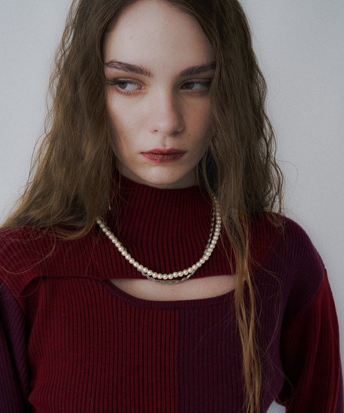 HARE（ハレ）の「フロントアキマルチカラータイトニット(HARE)（ニット/セーター・レディース・ブラック/レッド/イエロー・FREE）」の14枚目の写真