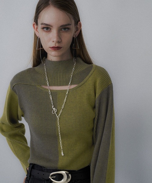 HARE（ハレ）の「フロントアキマルチカラータイトニット(HARE)（ニット/セーター・レディース・ブラック/レッド/イエロー・FREE）」の17枚目の写真