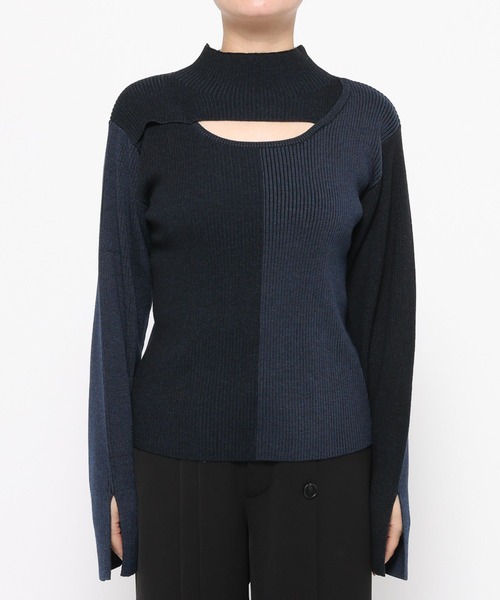 HARE（ハレ）の「フロントアキマルチカラータイトニット(HARE)（ニット/セーター・レディース・ブラック/レッド/イエロー・FREE）」の18枚目の写真