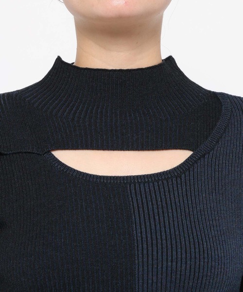 HARE（ハレ）の「フロントアキマルチカラータイトニット(HARE)（ニット/セーター・レディース・ブラック/レッド/イエロー・FREE）」の21枚目の写真