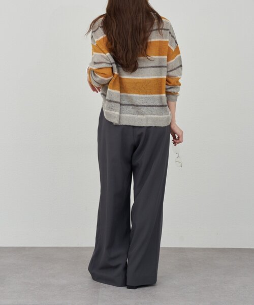 SHENERY（シーナリー）の「シアーボーダーニット（ニット/セーター・レディース・グレー/ブラウン・FREE）」の8枚目の写真