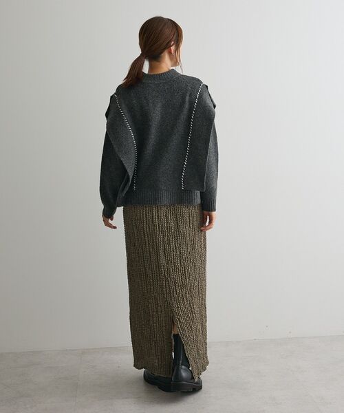 CRAFT STANDARD BOUTIQUE（クラフトスタンダードブティック）の「ハンドステッチデザインニットプルオーバー ＜ホームケア可能＞（ニット/セーター・レディース・サックスブルー/アイボリー/チャコールグレー/杢グレー/グリーン・FREE）」の11枚目の写真