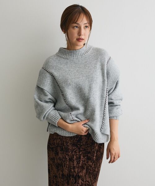 CRAFT STANDARD BOUTIQUE（クラフトスタンダードブティック）の「ハンドステッチデザインニットプルオーバー ＜ホームケア可能＞（ニット/セーター・レディース・サックスブルー/アイボリー/チャコールグレー/杢グレー/グリーン・FREE）」の12枚目の写真