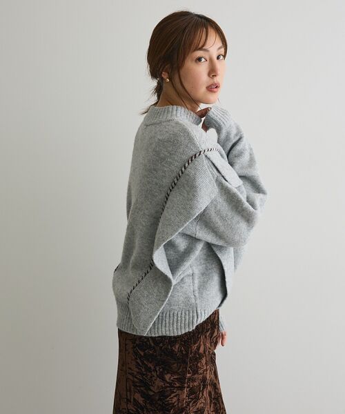 CRAFT STANDARD BOUTIQUE（クラフトスタンダードブティック）の「ハンドステッチデザインニットプルオーバー ＜ホームケア可能＞（ニット/セーター・レディース・サックスブルー/アイボリー/チャコールグレー/杢グレー/グリーン・FREE）」の13枚目の写真