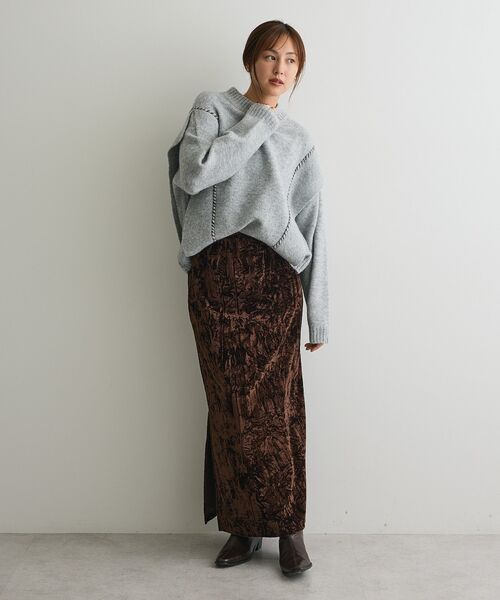 CRAFT STANDARD BOUTIQUE（クラフトスタンダードブティック）の「ハンドステッチデザインニットプルオーバー ＜ホームケア可能＞（ニット/セーター・レディース・サックスブルー/アイボリー/チャコールグレー/杢グレー/グリーン・FREE）」の14枚目の写真