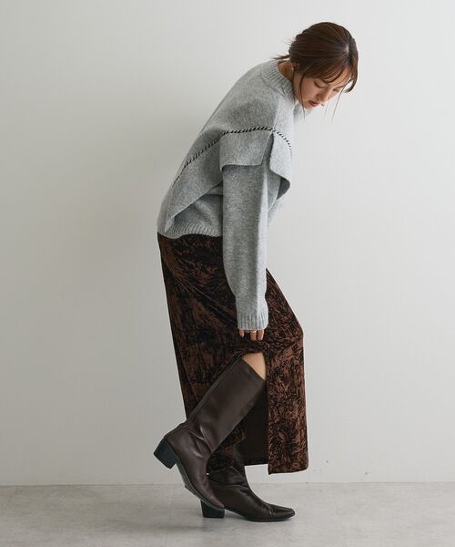 CRAFT STANDARD BOUTIQUE（クラフトスタンダードブティック）の「ハンドステッチデザインニットプルオーバー ＜ホームケア可能＞（ニット/セーター・レディース・サックスブルー/アイボリー/チャコールグレー/杢グレー/グリーン・FREE）」の15枚目の写真