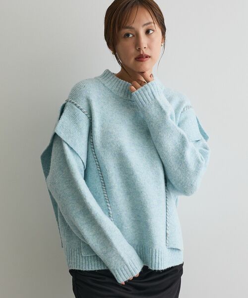 CRAFT STANDARD BOUTIQUE（クラフトスタンダードブティック）の「ハンドステッチデザインニットプルオーバー ＜ホームケア可能＞（ニット/セーター・レディース・サックスブルー/アイボリー/チャコールグレー/杢グレー/グリーン・FREE）」の17枚目の写真