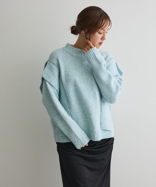 CRAFT STANDARD BOUTIQUE（クラフトスタンダードブティック）の「ハンドステッチデザインニットプルオーバー ＜ホームケア可能＞（ニット/セーター・レディース・サックスブルー/アイボリー/チャコールグレー/杢グレー/グリーン・FREE）」の18枚目の写真