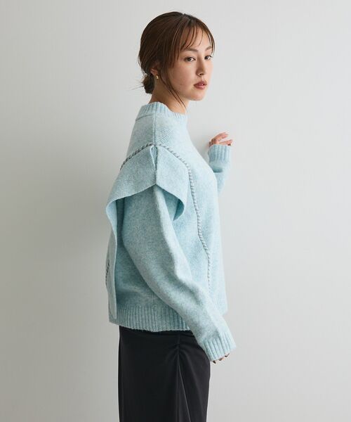 CRAFT STANDARD BOUTIQUE（クラフトスタンダードブティック）の「ハンドステッチデザインニットプルオーバー ＜ホームケア可能＞（ニット/セーター・レディース・サックスブルー/アイボリー/チャコールグレー/杢グレー/グリーン・FREE）」の19枚目の写真