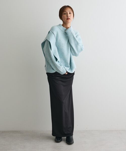 CRAFT STANDARD BOUTIQUE（クラフトスタンダードブティック）の「ハンドステッチデザインニットプルオーバー ＜ホームケア可能＞（ニット/セーター・レディース・サックスブルー/アイボリー/チャコールグレー/杢グレー/グリーン・FREE）」の21枚目の写真