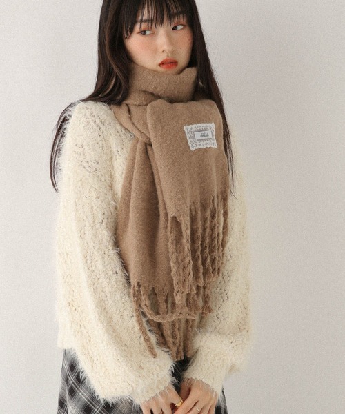 Heather（ヘザー）の「ボリュームフリンジマフラー　 590684（マフラー・レディース・レッド/アイボリー/チャコールグレー/ベージュ・ONE SIZE）」の16枚目の写真