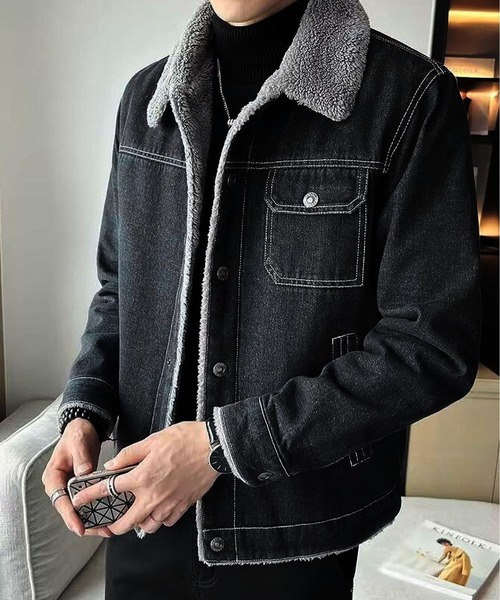 セール】裏ボア デニム Gジャン（デニムジャケット）｜BLANC FICELLE