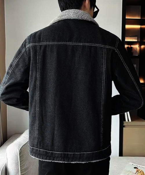 Black by vanquiche デニムジャケット ボア付き VANQUISH ボア裏地