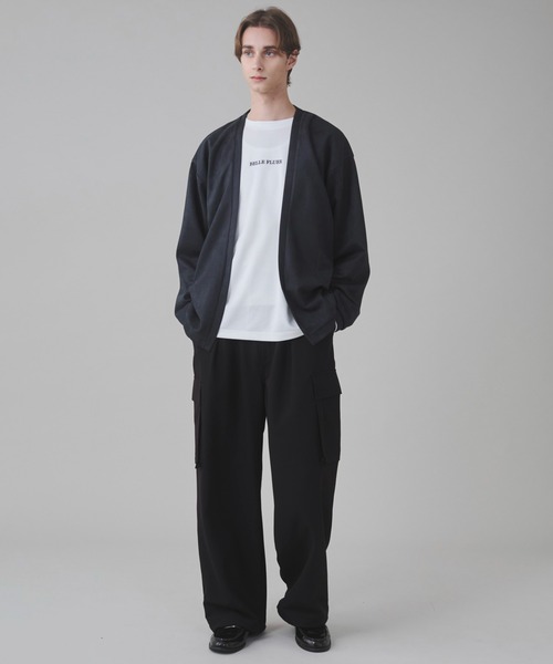 BROWNY（ブラウニー）の「BROWNY/2点セット フェイクスウェードアンサンブルカーディガン（カーディガン/ボレロ・メンズ・サックスブルー/チャコールグレー・LARGE/MEDIUM）」の3枚目の写真