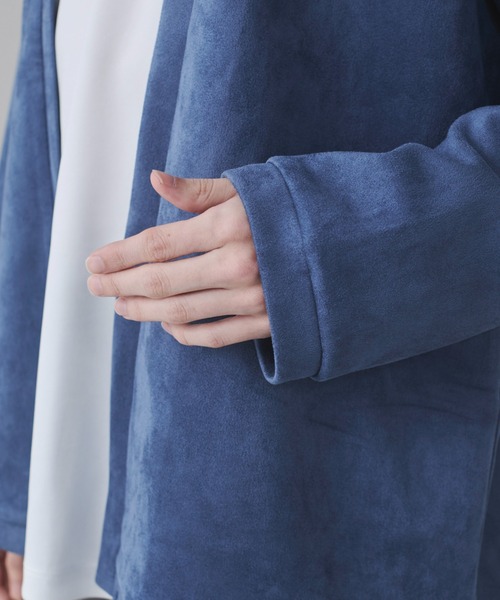 BROWNY（ブラウニー）の「BROWNY/2点セット フェイクスウェードアンサンブルカーディガン（カーディガン/ボレロ・メンズ・サックスブルー/チャコールグレー・LARGE/MEDIUM）」の5枚目の写真