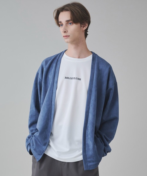 BROWNY（ブラウニー）の「BROWNY/2点セット フェイクスウェードアンサンブルカーディガン（カーディガン/ボレロ・メンズ・サックスブルー/チャコールグレー・LARGE/MEDIUM）」の13枚目の写真