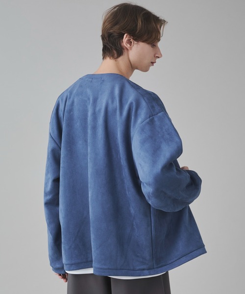 BROWNY（ブラウニー）の「BROWNY/2点セット フェイクスウェードアンサンブルカーディガン（カーディガン/ボレロ・メンズ・サックスブルー/チャコールグレー・LARGE/MEDIUM）」の16枚目の写真