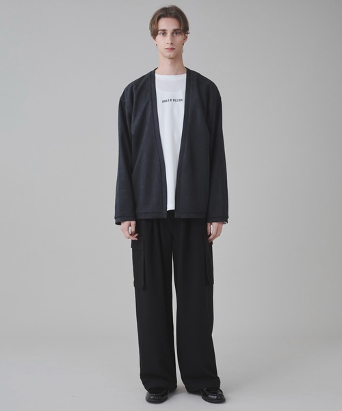 BROWNY（ブラウニー）の「BROWNY/2点セット フェイクスウェードアンサンブルカーディガン（カーディガン/ボレロ・メンズ・サックスブルー/チャコールグレー・LARGE/MEDIUM）」の10枚目の写真