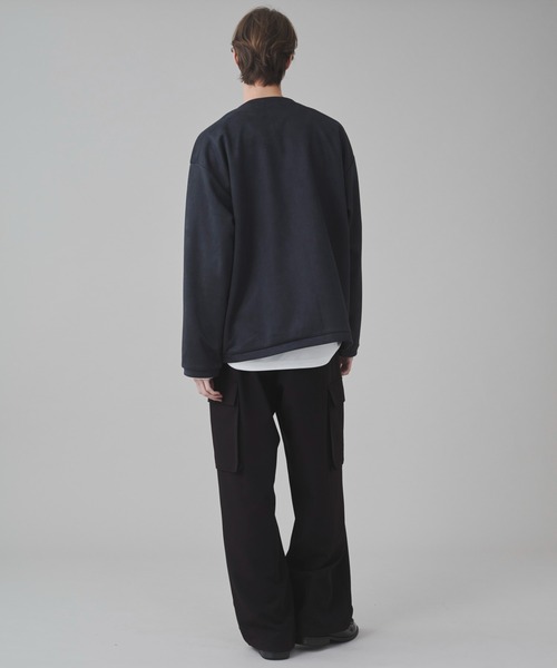 BROWNY（ブラウニー）の「BROWNY/2点セット フェイクスウェードアンサンブルカーディガン（カーディガン/ボレロ・メンズ・サックスブルー/チャコールグレー・LARGE/MEDIUM）」の12枚目の写真