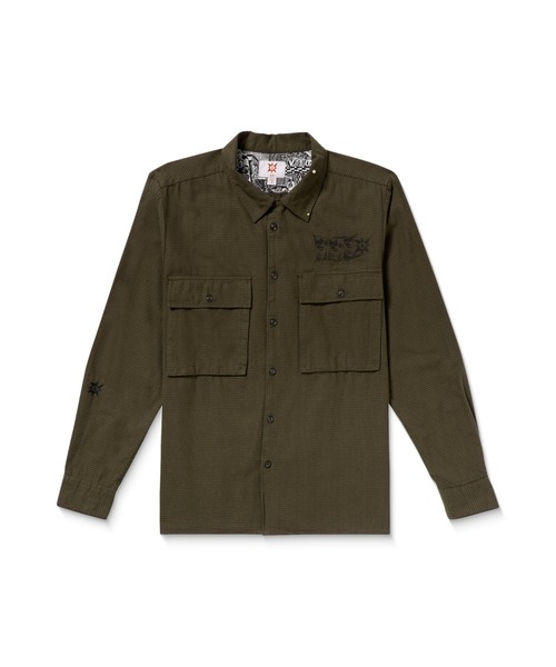 VOLCOM(ボルコム)の「VOLCOM POVJ WORKSHIRT/ボルコムワークスタイル長袖シャツ(シャツ/ブラウス・メンズ・アーミー・SMALL/MEDIUM/LARGE)」の3枚目の写真