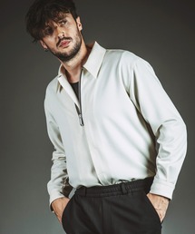 【NO ID.】Fly-Front Half Zip Shirt / フライフロント ハーフ ジップ シャツ