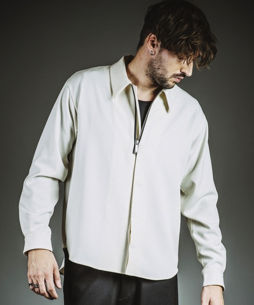 セール】【NO ID.】Fly-Front Half Zip Shirt / フライフロント ハーフ