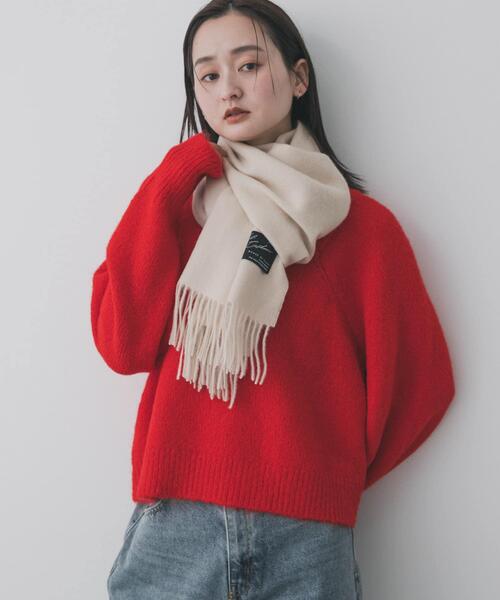 SENSE OF PLACE by URBAN RESEARCH（センスオブプレイスバイアーバンリサーチ）の「カシミヤミックスウールストール（マフラー・レディース・ブラック/アイボリー/ブラウン・ONE）」の12枚目の写真