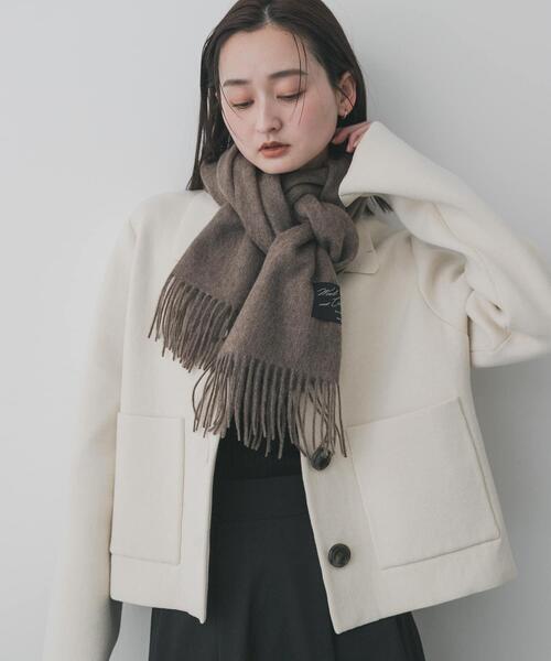 SENSE OF PLACE by URBAN RESEARCH（センスオブプレイスバイアーバンリサーチ）の「カシミヤミックスウールストール（マフラー・レディース・ブラック/アイボリー/ブラウン・ONE）」の18枚目の写真