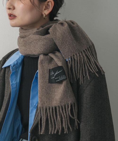 SENSE OF PLACE by URBAN RESEARCH（センスオブプレイスバイアーバンリサーチ）の「カシミヤミックスウールストール（マフラー・レディース・ブラック/アイボリー/ブラウン・ONE）」の20枚目の写真