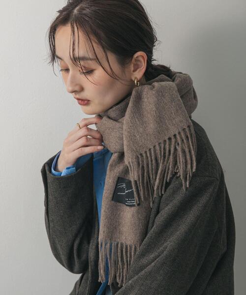 SENSE OF PLACE by URBAN RESEARCH（センスオブプレイスバイアーバンリサーチ）の「カシミヤミックスウールストール（マフラー・レディース・ブラック/アイボリー/ブラウン・ONE）」の22枚目の写真