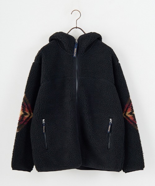 PENDLETON/ペンドルトン] ネイティブ柄 ボアフリース ジップフード